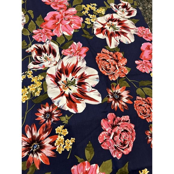 Dark Blue Tropical Floral by Camelot Cottons Midnight Rush Fabric 4 Yards 44” - Picture 2 of 5